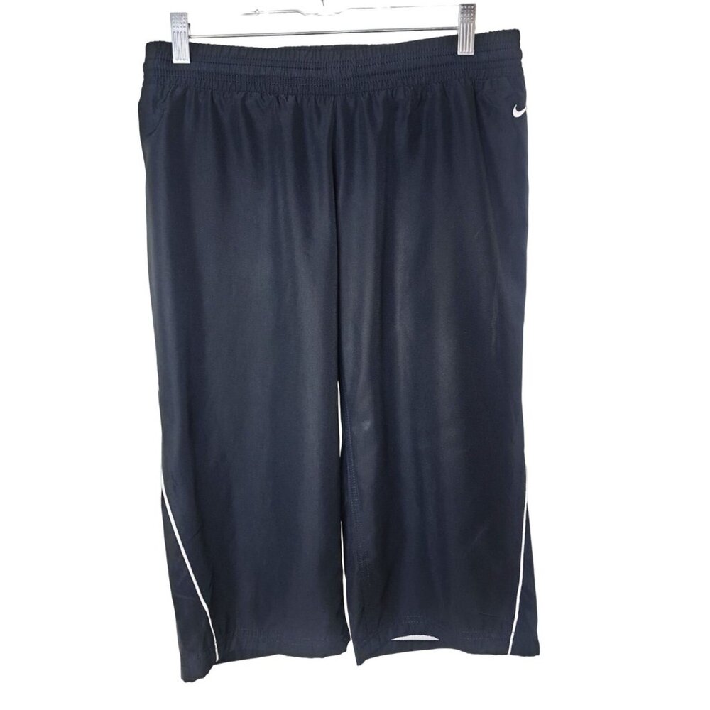 VTG Nike Mens Athletic Shorts S Black White Trim Mesh Inner Liner Sporty